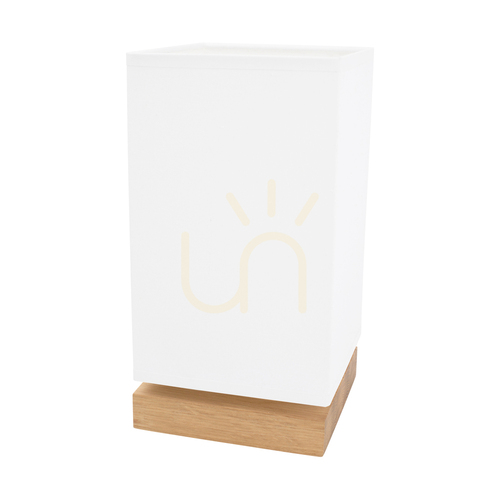 Check Nigella Table Lamp, Oiled Oak, White Lampshade, 1xE27, 12 cm