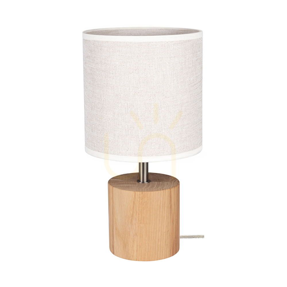 Check Arden Table Lamp, Oiled Oak/Satin, Beige Lampshade, 1xE27, Ø17 cm Arden Table Lamp, Oiled Oak/Satin, Beige Lampshade, 1xE27, Ø17 cm