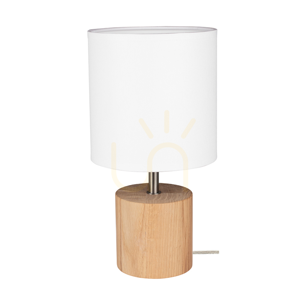 Check Arden Table Lamp, Oiled Oak/Satin, White Lampshade, 1xE27, Ø17 cm Arden Table Lamp, Oiled Oak/Satin, White Lampshade, 1xE27, Ø17 cm