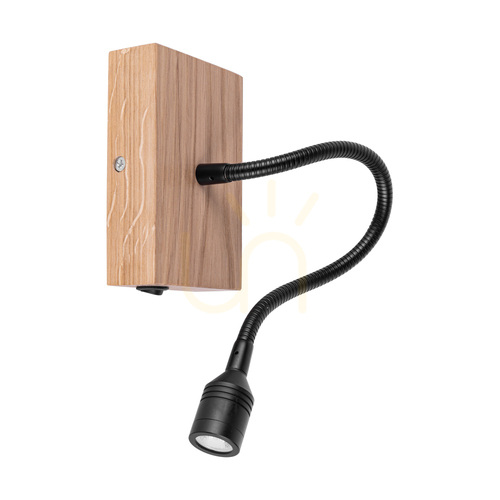 Check Lector Wall Sconce, Oiled Oak/Black, 1xLED 2.8 W, 12 cm