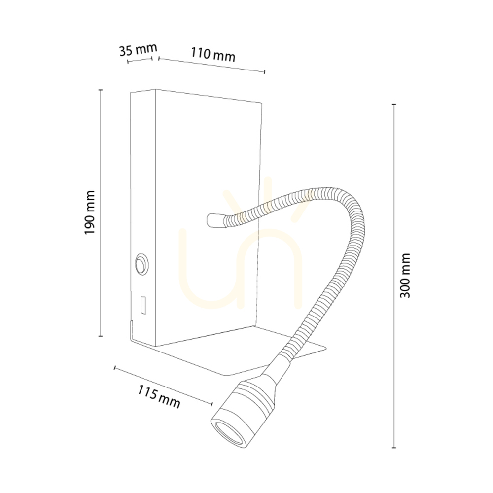 View Lector Wall Sconce, Oiled Oak/Black, 1xLED 2.8 W, 12 cm Lector Wall Sconce, Oiled Oak/Black, 1xLED 2.8 W, 12 cm