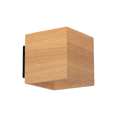 Check Block Wall Sconce, Oiled Oak/Black, 1xG9, 13 cm