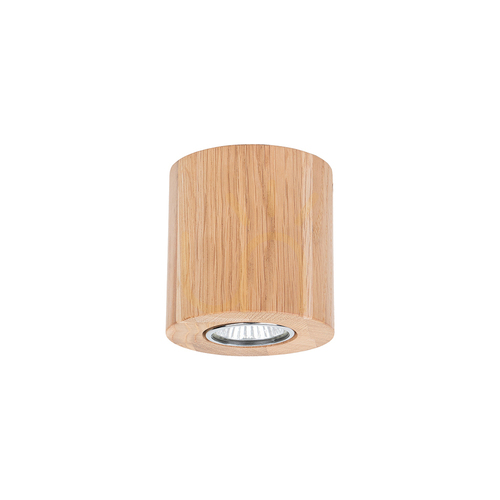 Check Pevex Ceiling Light, Oiled Oak, 1xGU10, Ø10 cm