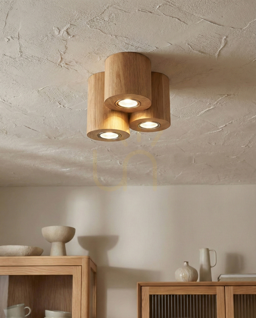 View Pevex Ceiling Light, Oiled Oak, 3xGU10, Ø18 cm Pevex Ceiling Light, Oiled Oak, 3xGU10, Ø18 cm