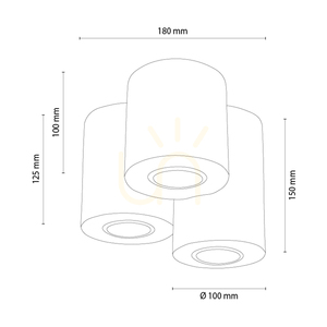 Pevex Ceiling Light, Oiled Oak, 3xGU10, Ø18 cm 2 Pevex Ceiling Light, Oiled Oak, 3xGU10, Ø18 cm small 2