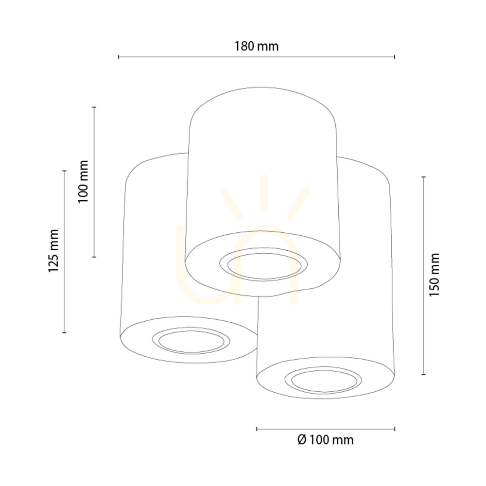 Preview Pevex Ceiling Light, Oiled Oak, 3xGU10, Ø18 cm Pevex Ceiling Light, Oiled Oak, 3xGU10, Ø18 cm