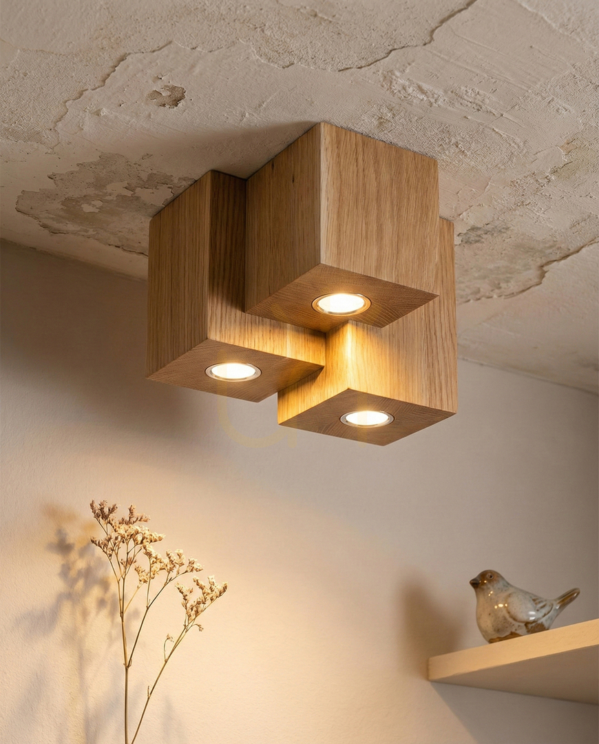 View Pevex Ceiling Light, Oiled Oak, 3xGU10, 20 cm Pevex Ceiling Light, Oiled Oak, 3xGU10, 20 cm