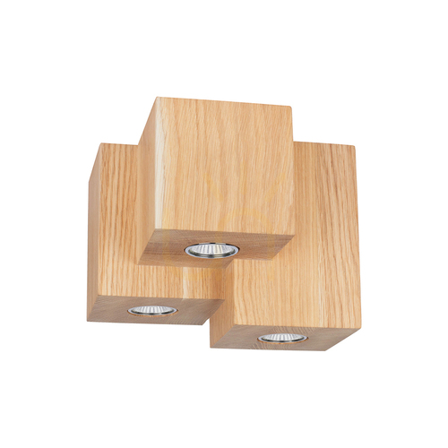 Check Pevex Ceiling Light, Oiled Oak, 3xGU10, 20 cm