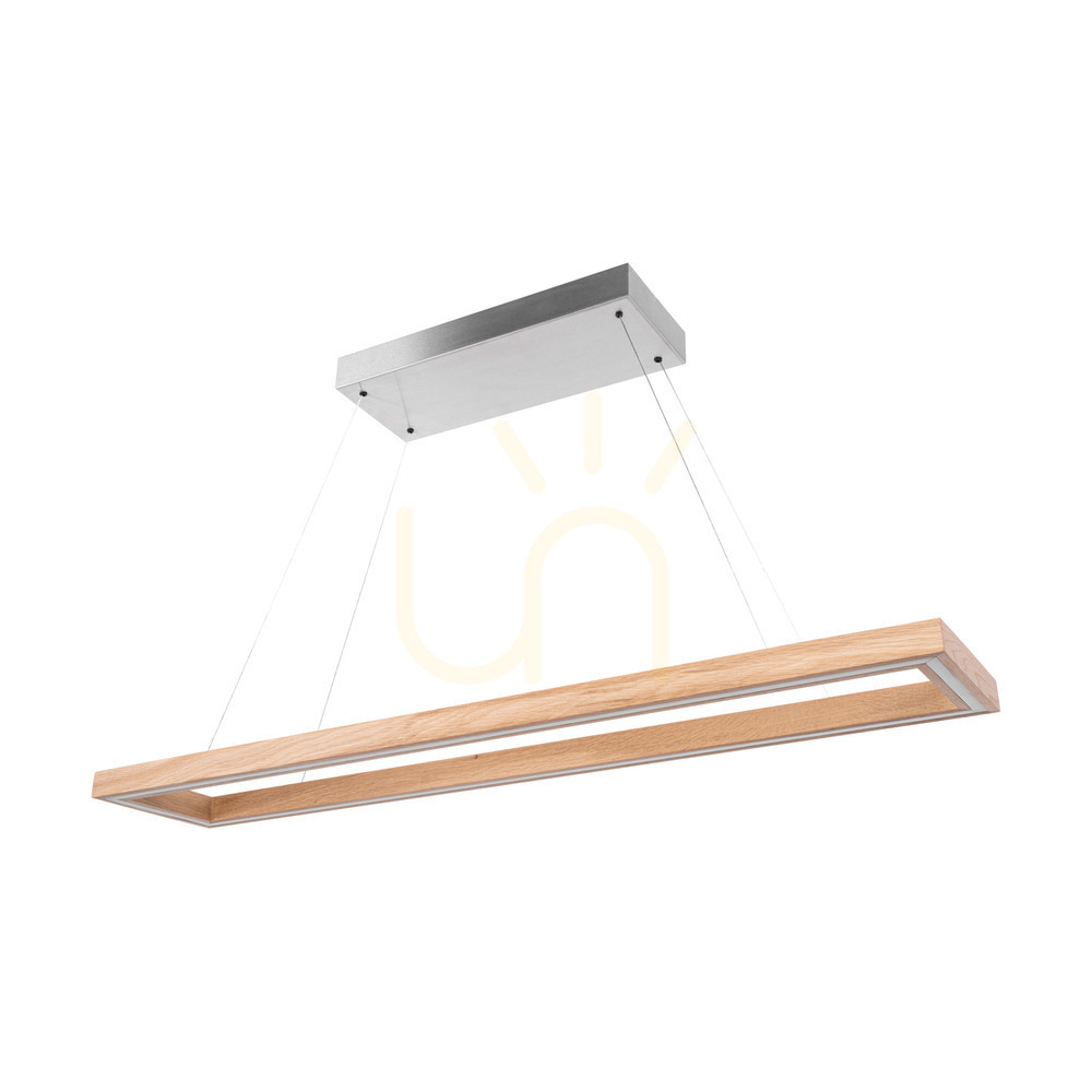 Legno Pendant Light, Oiled Oak/Matte Nickel, 3xLED, 68 W, Up&Down, 124.5 cm