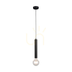 Barrel Pendant Light 1xE27 Max. 60W Black/Black/Black PVC Ø10 cm small 1