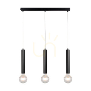 Barrel Pendant Light 3xE27 Max. 60W Black/Black/Black PVC 55 cm small 1