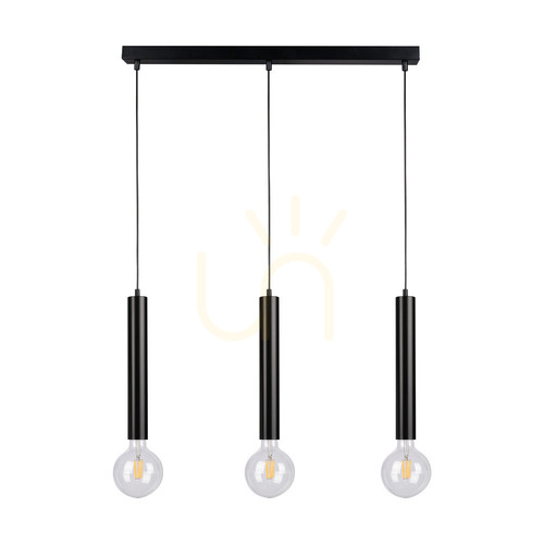 Check Barrel Pendant Light 3xE27 Max. 60W Black/Black/Black PVC 55 cm