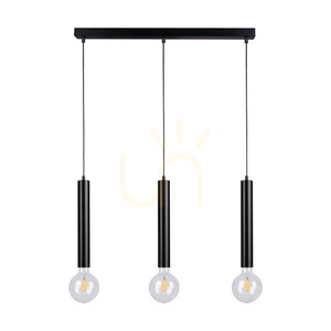 Barrel Pendant Light 3xE27 Max. 60W Black/Black/Black PVC 55 cm small 0