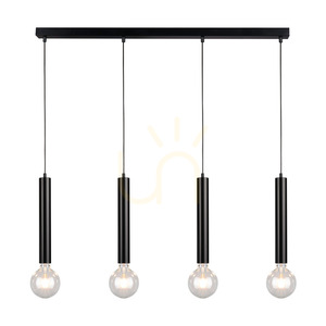 Barrel Pendant Light 4xE27 Max. 60W Black/Black/Black PVC 66 cm small 1