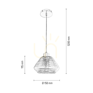 Bali Pendant Light 1xE27 60W Chrome/Brown/Clear Ø15 cm small 3