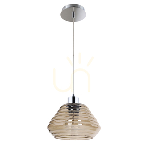 Bali Pendant Light 1xE27 60W Chrome/Brown/Clear Ø15 cm small 0