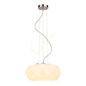 Terra Pendant Light, 1xE27, Max. 60W, Chrome/Clear/White, Ø38 cm small 1