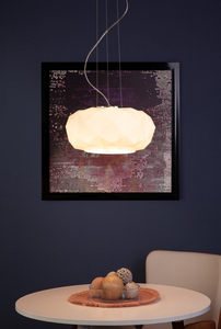 Terra Pendant Light, 1xE27, Max. 60W, Chrome/Clear/White, Ø38 cm small 2