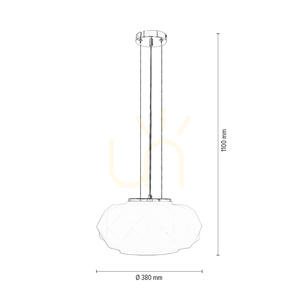Terra Pendant Light, 1xE27, Max. 60W, Chrome/Clear/White, Ø38 cm small 3