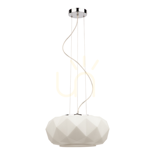 Check Terra Pendant Light, 1xE27, Max. 60W, Chrome/Clear/White, Ø38 cm