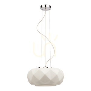 Terra Pendant Light, 1xE27, Max. 60W, Chrome/Clear/White, Ø38 cm small 0