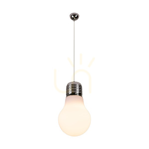 Bulb Pendant Light, 1xE27, Max. 60W, Chrome/Clear/White, Ø30 cm small 2