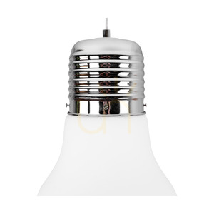 Bulb Pendant Light, 1xE27, Max. 60W, Chrome/Clear/White, Ø30 cm small 3