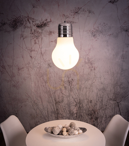 Bulb Pendant Light, 1xE27, Max. 60W, Chrome/Clear/White, Ø30 cm small 4
