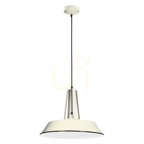 Check Alvar Pendant Light 1xE27 60W Ivory/Black Ø36 cm
