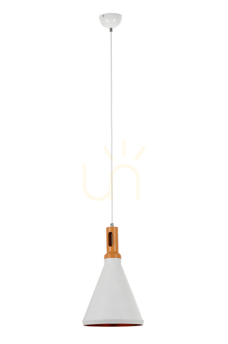 Check Selene Pendant Light 1xE27 60W White/Brown Ø25 cm