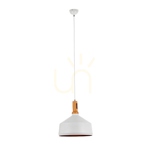 Check Selene Pendant Light 1xE27 60W White/Brown Ø34 cm