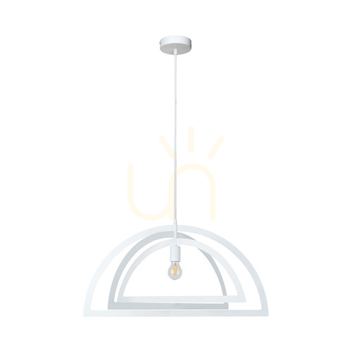 Check Justyna Pendant Light, 1xE27, 60W, White, Ø48 cm