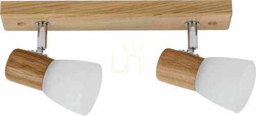 Check Bea Ceiling Strip 2xE14 40W Natural Oak 30.5 cm