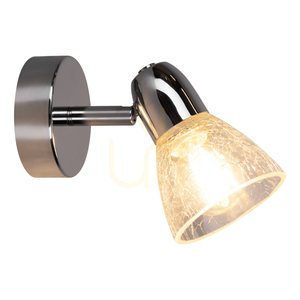Alga Wall Sconce, 1xE14, Max. 40W, Chrome/Clear, 16.5 cm small 1