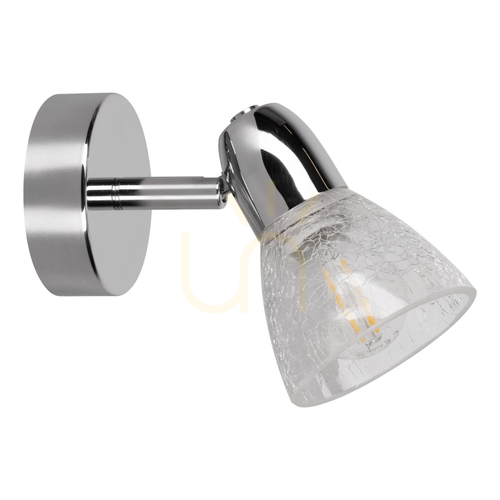 Check Alga Wall Sconce, 1xE14, Max. 40W, Chrome/Clear, 16.5 cm