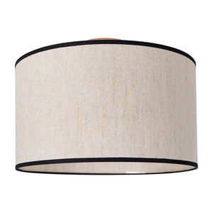 Negrette Ceiling Light, 1xE27, Max. 60W, Oiled Oak/Beige-Black, Ø35 cm small 0