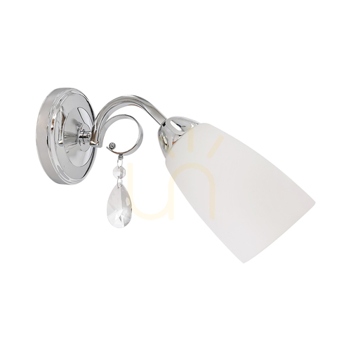 Check Gero Wall Sconce 1xE14 Max. 40W Chrome/White 25 cm