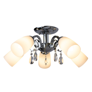 Gero Ceiling Light, 5xE14, Max. 40W, Chrome/White, Ø52 cm small 1