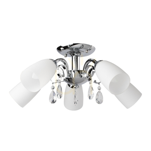 Gero Ceiling Light, 5xE14, Max. 40W, Chrome/White, Ø52 cm small 0