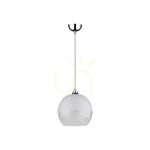 Check Globe Pendant Light 1xE27 60W Chrome/Clear/Clear Ø25 cm