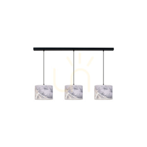 Lobos Pendant Light 3xE27 Max. 40W Black/Clear/Gray-Blue small 0