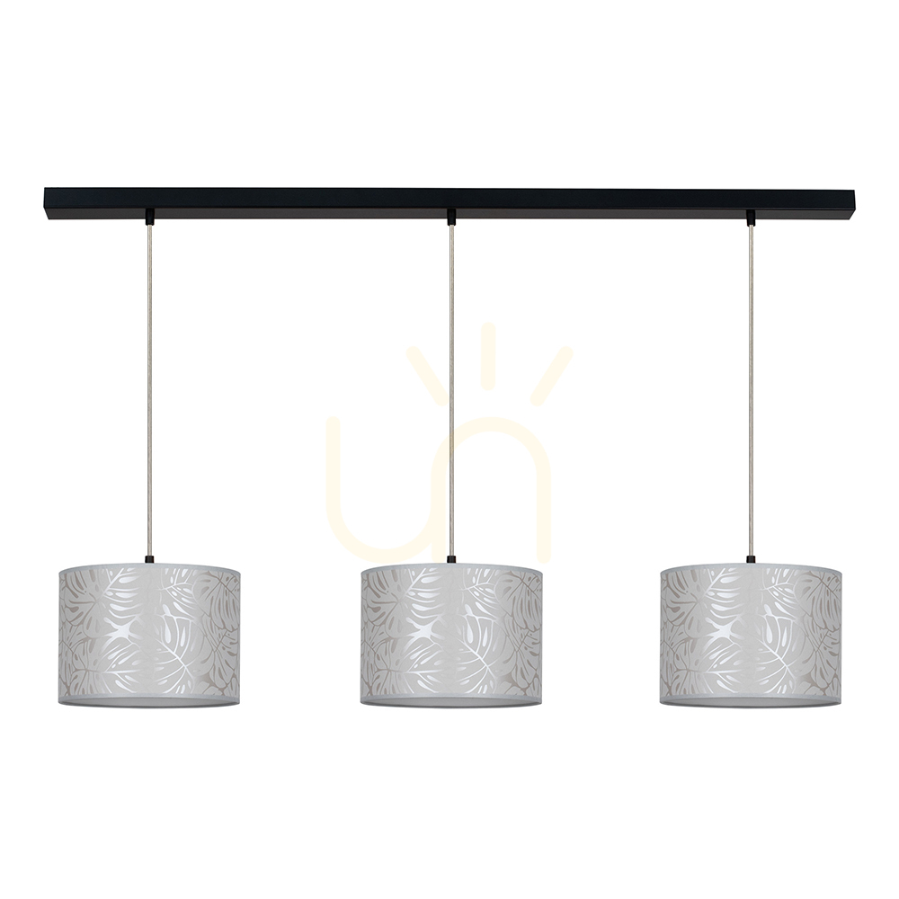 Hierro Pendant Light, 3xE27, Max. 40W, Black/Clear/Beige