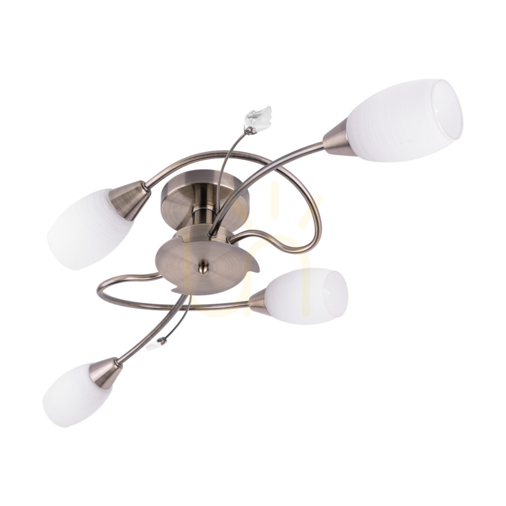 Marbella Chandelier 4xE14 40W Patina/White 79 cm