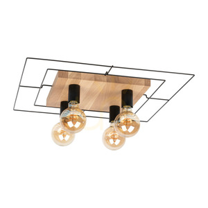 Chester Ceiling Light, 4xE27, Max. 60W, Oiled Oak/Black, 58 cm small 0