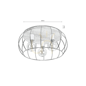 Chester Ceiling Light, 3xE27, Max. 60W, Oiled Beech/Black, Ø50 cm small 1