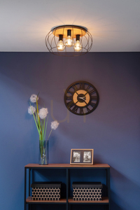 Chester Ceiling Light, 3xE27, Max. 60W, Oiled Beech/Black, Ø50 cm small 2