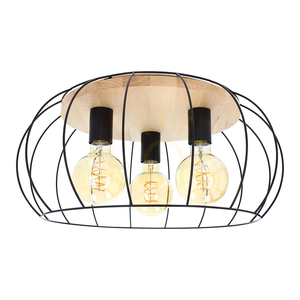 Chester Ceiling Light, 3xE27, Max. 60W, Oiled Beech/Black, Ø50 cm small 0
