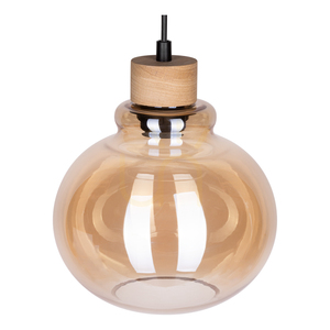 Serena Pendant Light 3xE27 Max. 60W Oiled Oak/Black PVC/Brown Ø40 cm small 2
