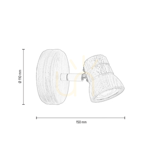 Tessa Wall Sconce, 1xGU10 LED, 4.5W, Oiled Oak small 2