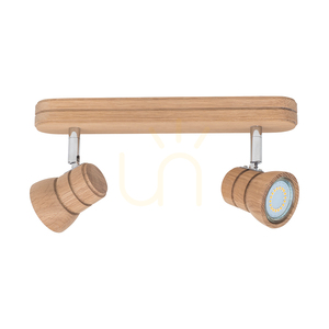 Tessa 2xGU10 LED 4.5W Ceiling Light, Oiled Oak, 29 cm small 0